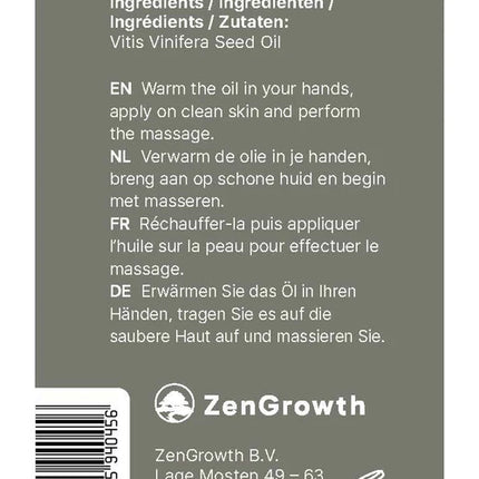 ZenGrowth Huile de Pépins de Raisin 100% Naturelle 150ml