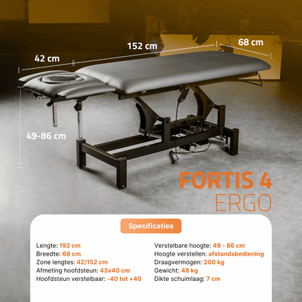 Table de massage électrique HABYS Fortis 4 Gris