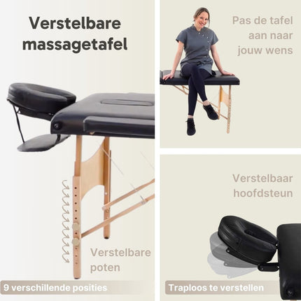 ZenGrowth Table de Massage Pliante Économique Plate Noire