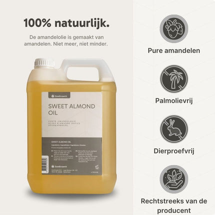 Huile d'Amande Douce ZenGrowth 100% Naturelle 5L