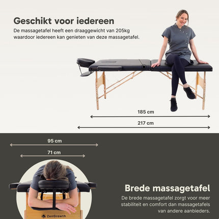 ZenGrowth Table de Massage Pliante Économique Plate Noire