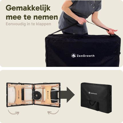 ZenGrowth Table de Massage Pliante Économique Plate Noire