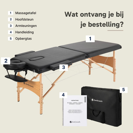 ZenGrowth Table de Massage Pliante Économique Plate Noire