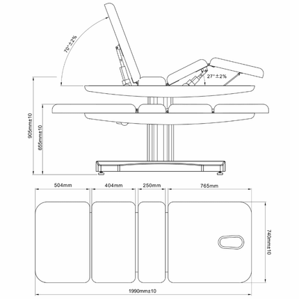 Table de massage électrique chauffante HABYS Libra 4 Crème