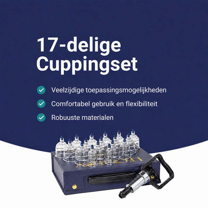 Cuppingset - 17 delig - met cuppingbekers en pomp