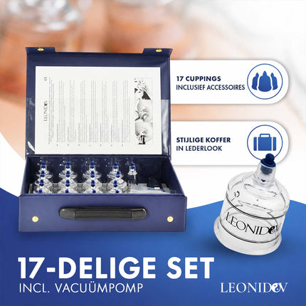 Cuppingset - 17 delig - met cuppingbekers en pomp