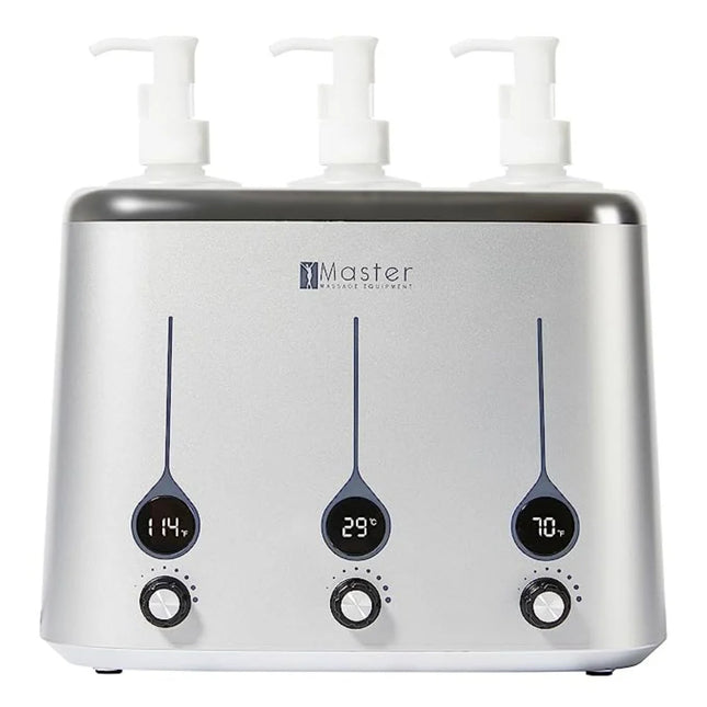 Massageolieverwarmer voor 3 flessen 2.0