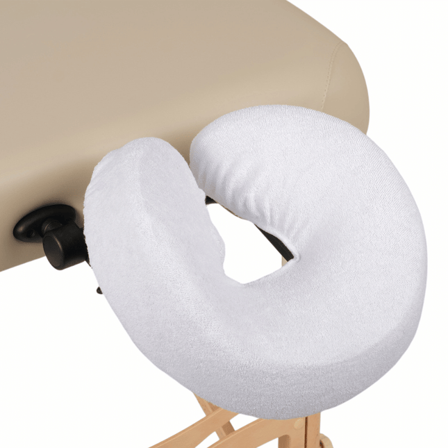 Housse de têtière en tissu éponge pour table de massage - Blanc