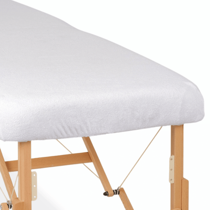 Drap housse éponge pour table de massage - Blanc