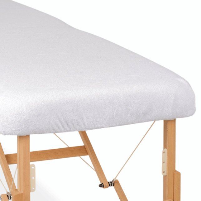 Drap housse éponge pour table de massage - Blanc