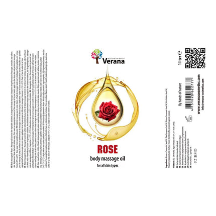 Huile de massage Verana Rose - 100% naturelle - 1L