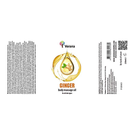 Huile de Massage Verana Gingembre - 100% Naturelle - 250ml