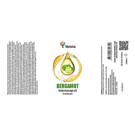 Verana Huile de Massage Bergamote - 100% Naturelle - 250ml