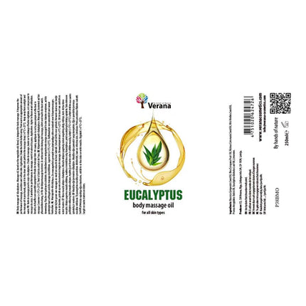 Huile de massage Verana Eucalyptus - Antivirale - 100% Naturelle - 250ml