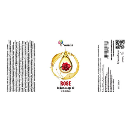 Verana Huile de Massage Rose - 100% Naturelle - 250ml