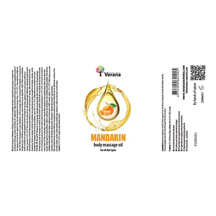 Verana Huile de Massage Mandarine - 100% Naturelle - 250 ml