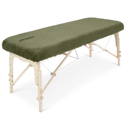 ZenGrowth Microvezel hoeslaken massagetafel met uitsparing - Olijfgroen donker