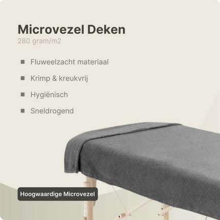 Microvezel massage handdoek XXL - Grijs - 100 x 220 cm