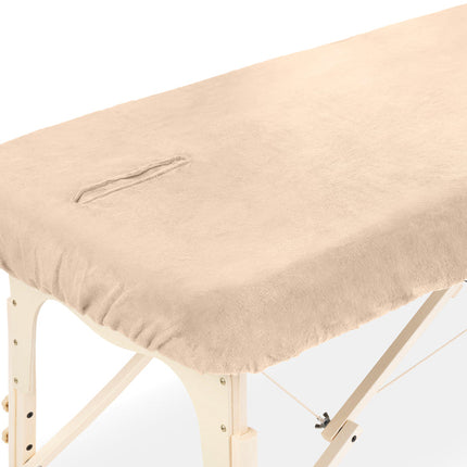 ZenGrowth Microvezel hoeslaken massagetafel met uitsparing - Zandbeige