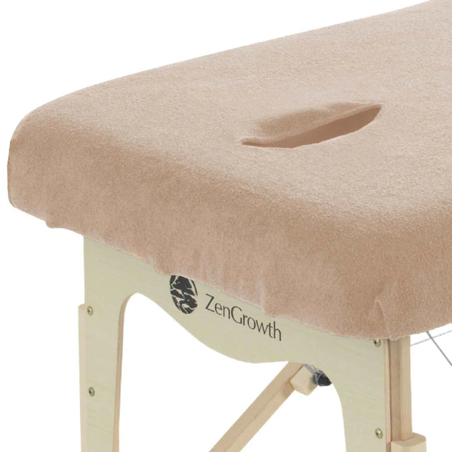 Badstof Hoeslaken Massagetafel met Uitsparing Lichtbruin