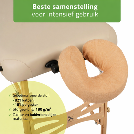Housse d'appui-tête en éponge pour table de massage - Beige