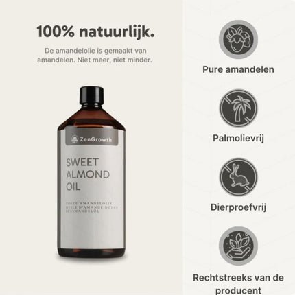 ZenGrowth Huile d'Amande Douce 100% Naturelle 1l