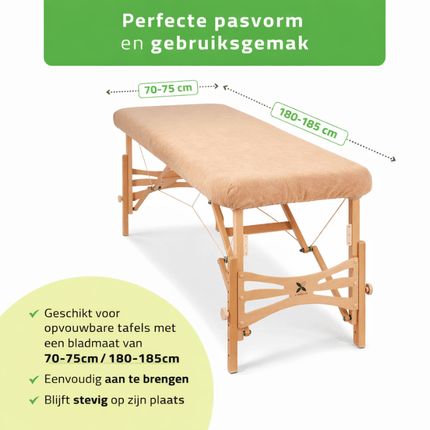 Drap housse éponge pour table de massage - Beige