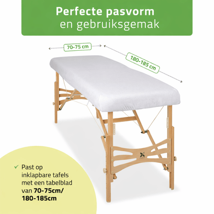 Drap housse éponge pour table de massage - Blanc