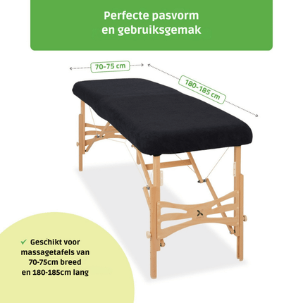 Drap-housse en éponge pour table de massage - Noir