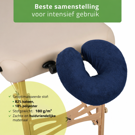 Housse d'appui-tête éponge pour table de massage - Bleu Marine