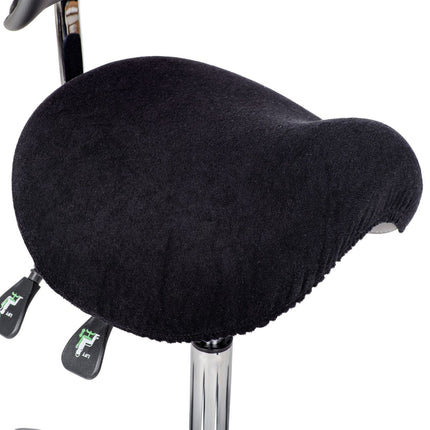 Housse en tissu éponge pour tabouret à roulettes, noire