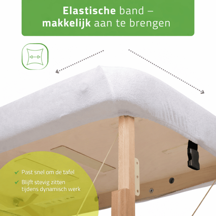Drap housse éponge pour table de massage - Blanc