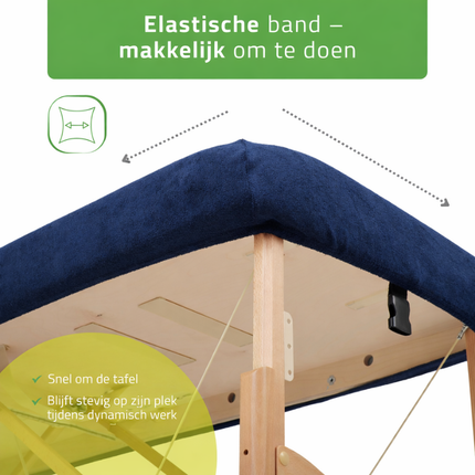 Drap-housse éponge pour table de massage - Bleu marine