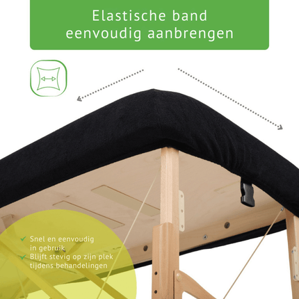 Drap-housse en éponge pour table de massage - Noir