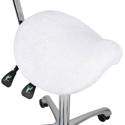Housse éponge tabouret à roulettes blanc