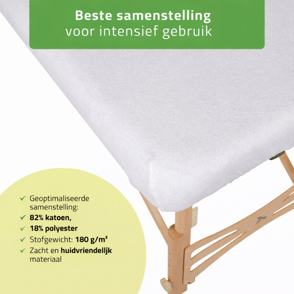 Drap housse éponge pour table de massage - Blanc