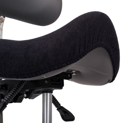 Housse en tissu éponge pour tabouret à roulettes, noire