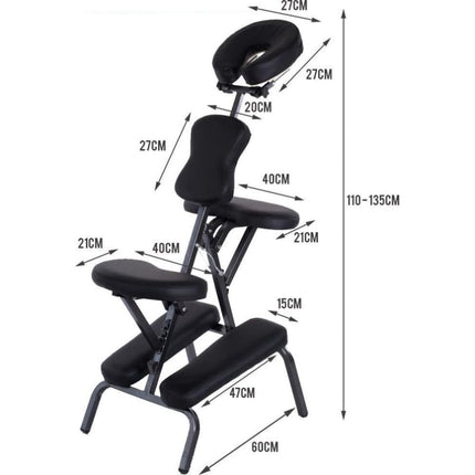RESTPRO Inklapbare Massagestoel Relax Zwart - demassageshop.nl
