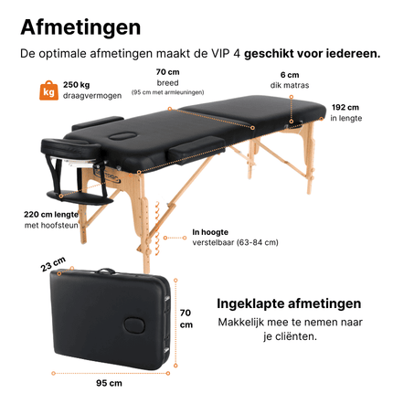 Table de massage pliable RESTPRO VIP 2 Noir