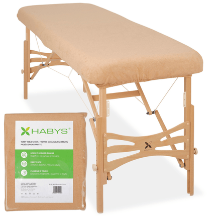Drap housse éponge pour table de massage - Beige