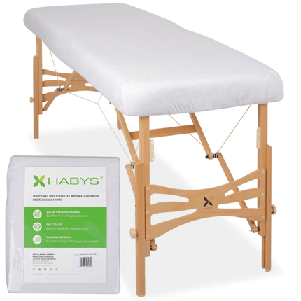 Drap housse éponge pour table de massage - Blanc