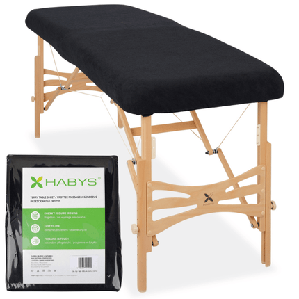 Drap-housse en éponge pour table de massage - Noir