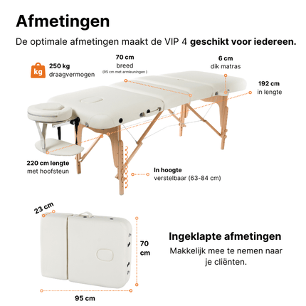 Table de massage pliable RESTPRO VIP 4 Crème