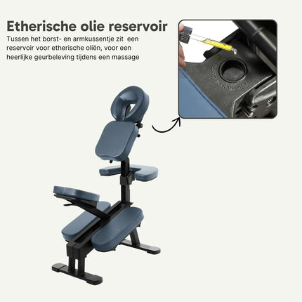 ZenGrowth Inklapbare Massagestoel Legian Blauw
