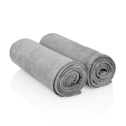2x Microvezel massage handdoek 45 x 90 cm grijs