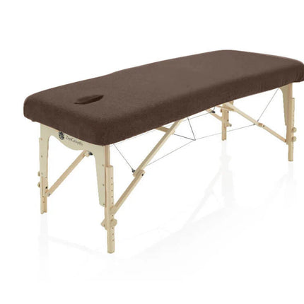 Badstof Hoeslaken Massagetafel met Uitsparing Chocoladebruin