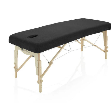 Badstof Hoeslaken Massagetafel met Uitsparing Zwart