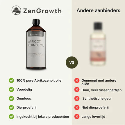 Huile de noyau d'abricot ZenGrowth 100% naturelle 1l