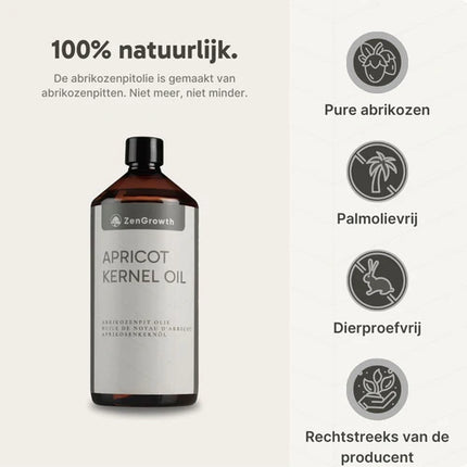 Huile de noyau d'abricot ZenGrowth 100% naturelle 1l
