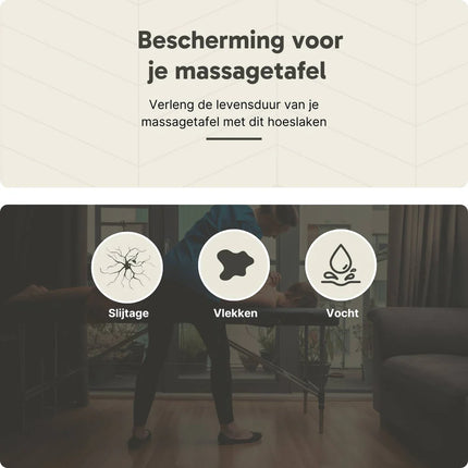 Badstof Hoeslaken Massagetafel Lichtbruin